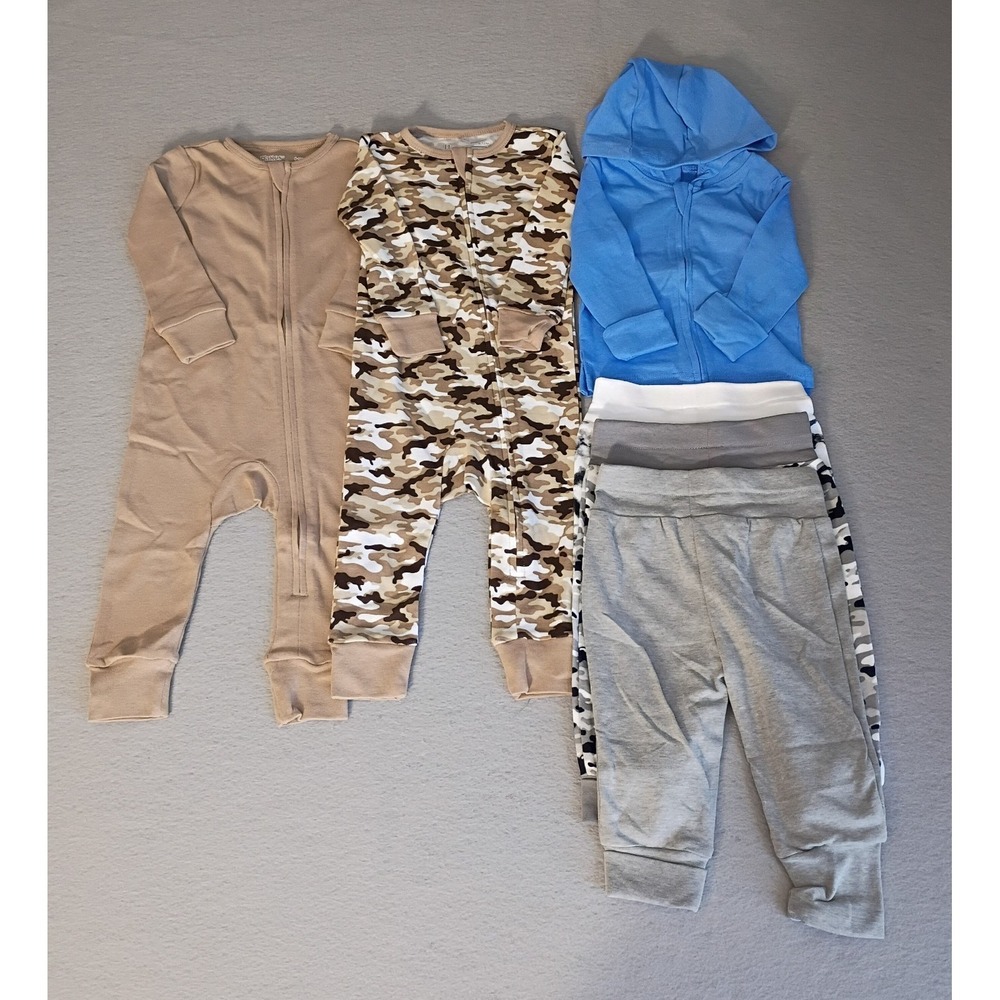 Hanes‎ Ultimate Baby Size 6-12, 6 PC Lot, 1 Jacket, 2 Pajama Suits, and 3 Pants